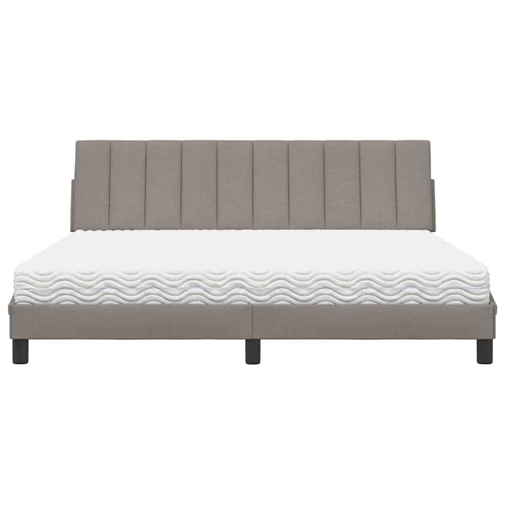 vidaXL Bett mit Matratze "Hanko" Taupe 180x200 cm Stoff