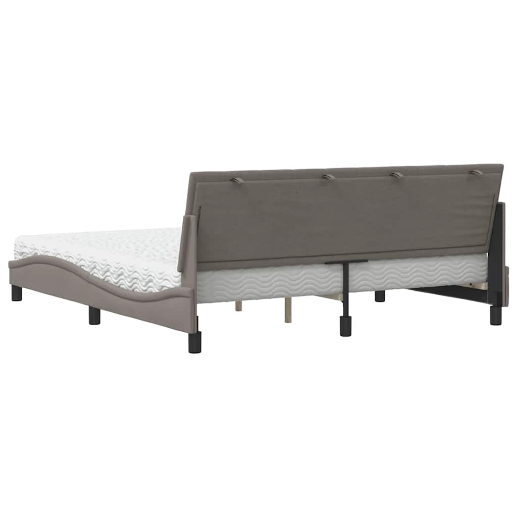 vidaXL Bett mit Matratze "Hanko" Taupe 180x200 cm Stoff