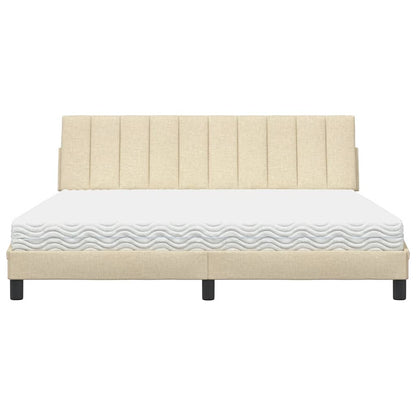 Bett mit Matratze "Hanko" Creme 180x200 cm Stoff