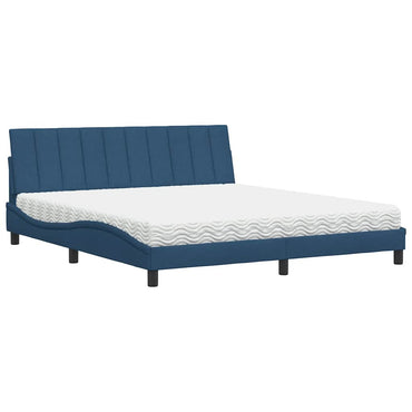 vidaXL Lit avec matelas "Hanko" bleu 180x200 cm Tissu