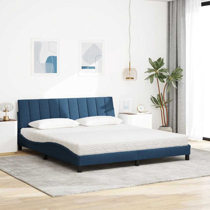 vidaXL Lit avec matelas "Hanko" bleu 180x200 cm Tissu