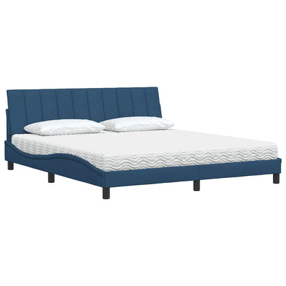 vidaXL Lit avec matelas "Hanko" bleu 180x200 cm Tissu