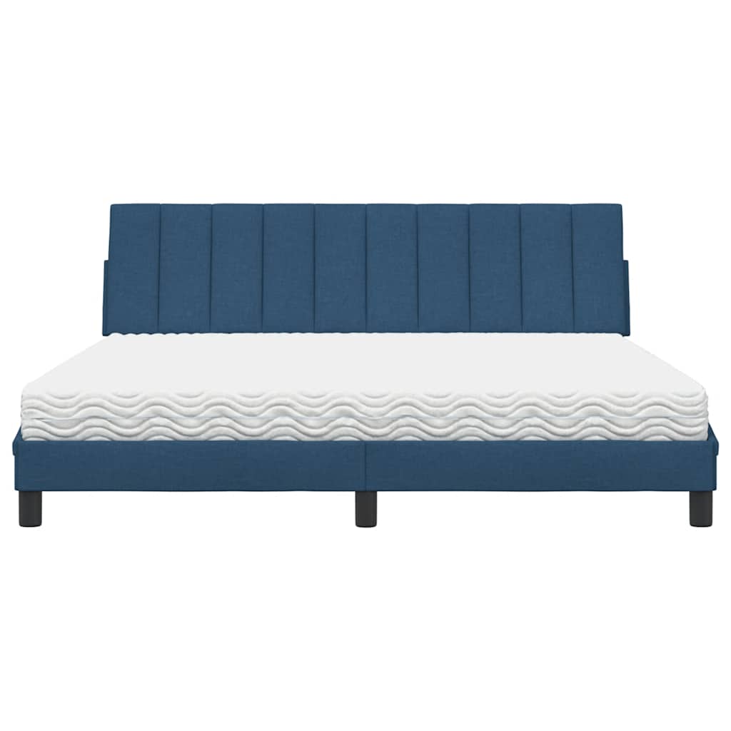 vidaXL Lit avec matelas "Hanko" bleu 180x200 cm Tissu