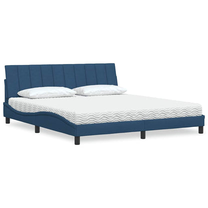 vidaXL Lit avec matelas "Hanko" bleu 180x200 cm Tissu
