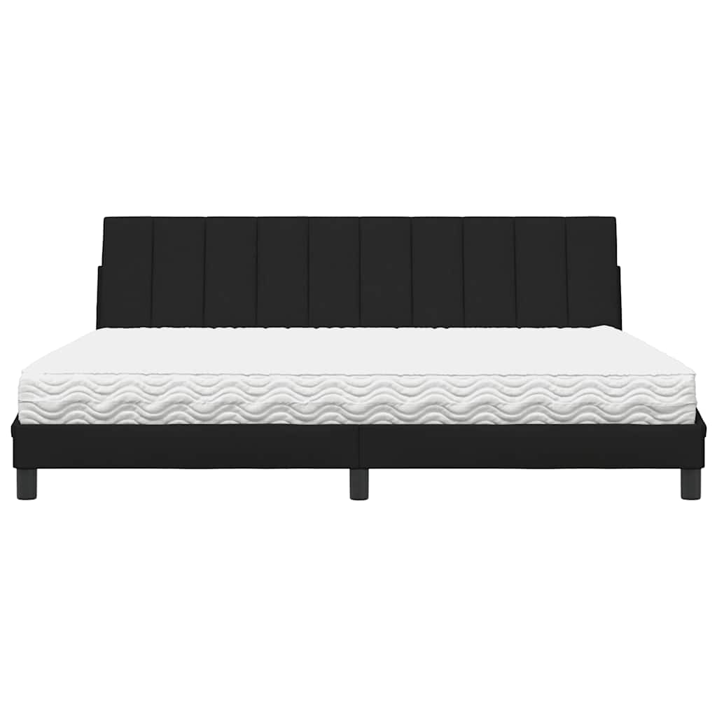 vidaXL Bett mit Matratze "Hanko" Schwarz 200x200 cm Stoff