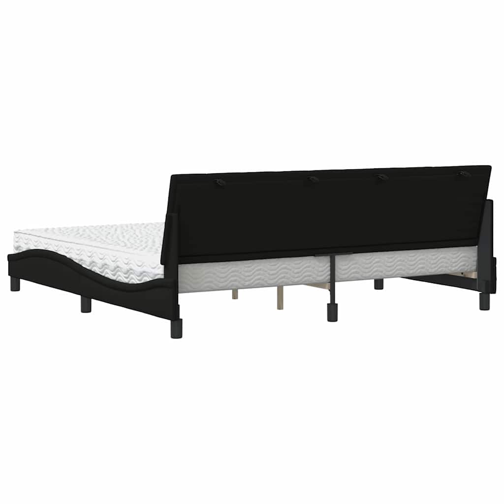 vidaXL Bett mit Matratze "Hanko" Schwarz 200x200 cm Stoff