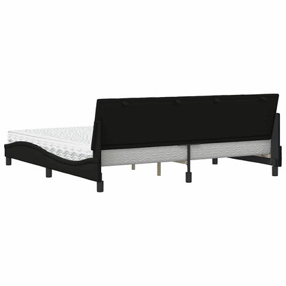 vidaXL Bett mit Matratze "Hanko" Schwarz 200x200 cm Stoff