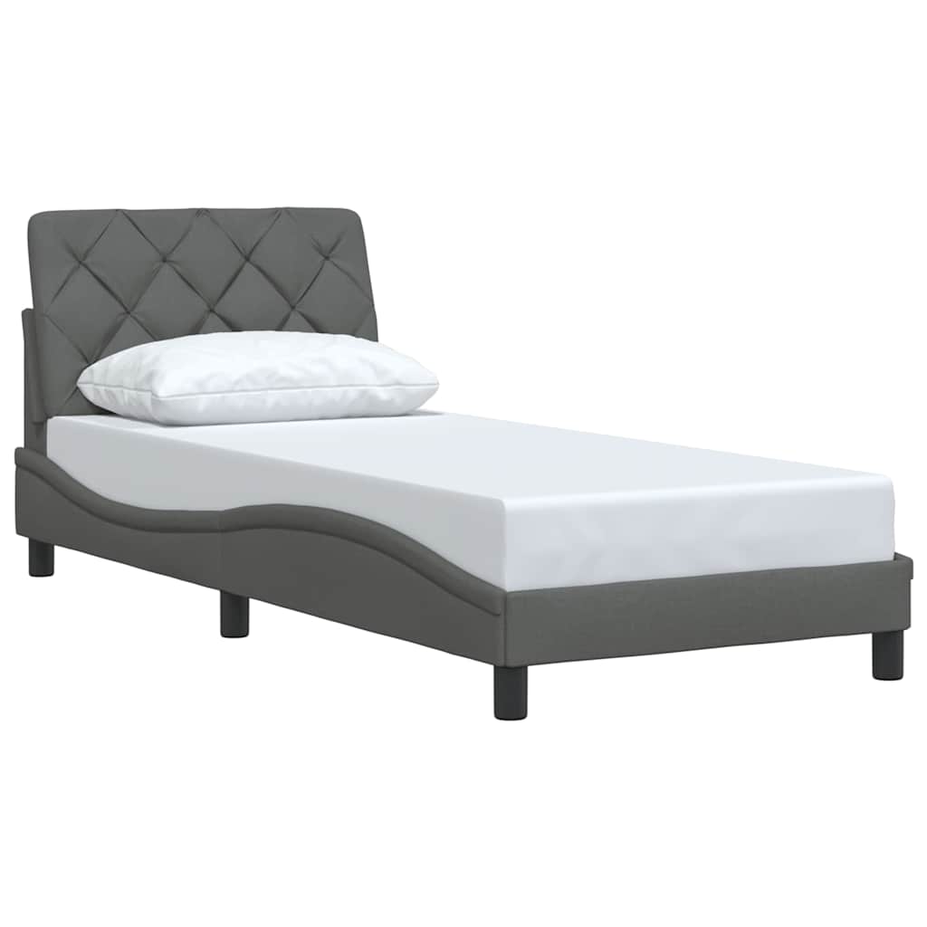 vidaXL Cadre de lit sans matelas Gris foncé 80x200 cm Tissu