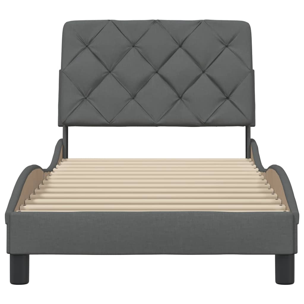 vidaXL Cadre de lit sans matelas Gris foncé 80x200 cm Tissu