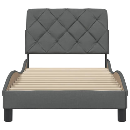 vidaXL Cadre de lit sans matelas Gris foncé 80x200 cm Tissu