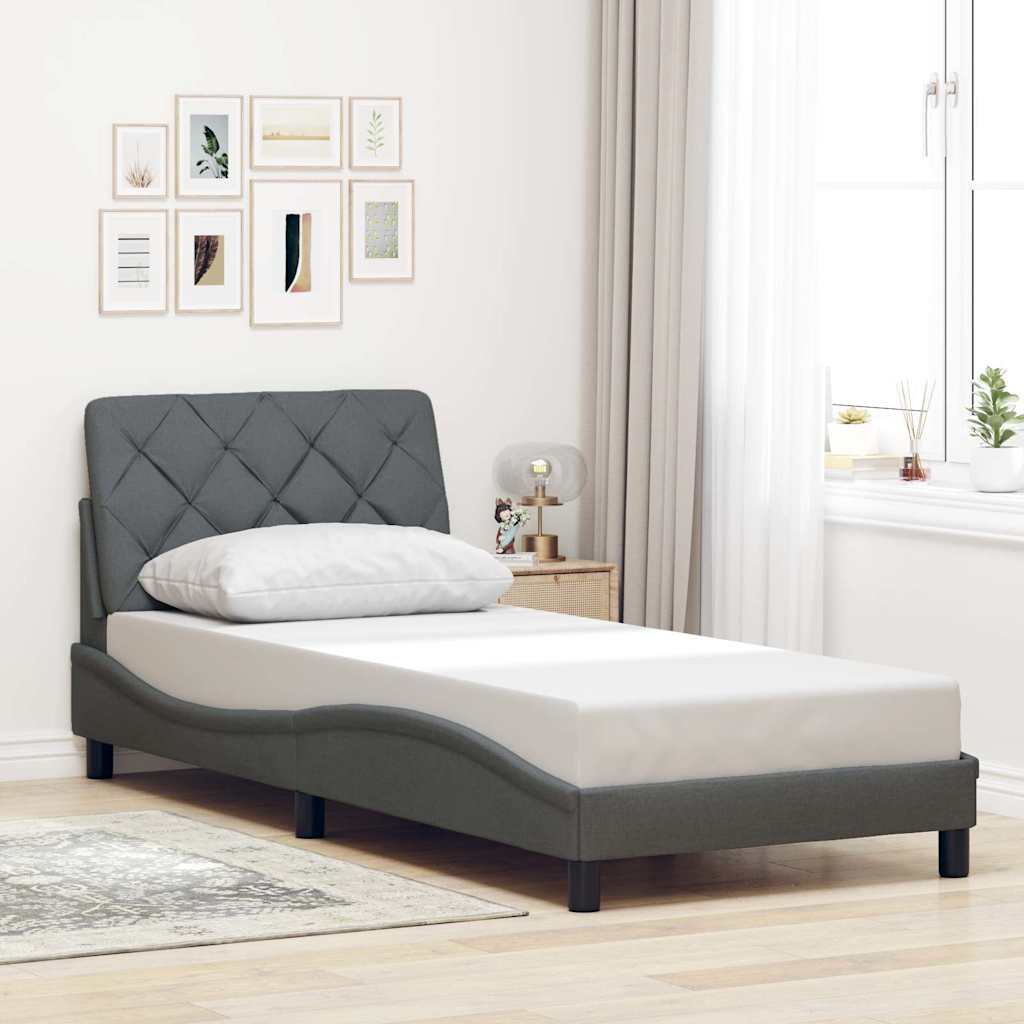 vidaXL Cadre de lit sans matelas Gris foncé 80x200 cm Tissu