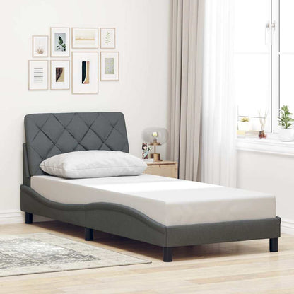 vidaXL Cadre de lit sans matelas Gris foncé 80x200 cm Tissu