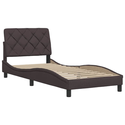 vidaXL Cadre de lit sans matelas Marron foncé 80x200 cm Tissu