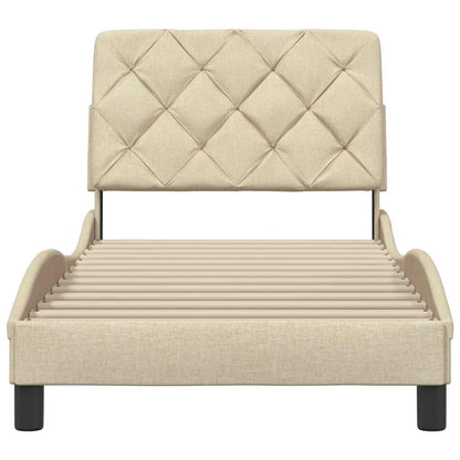 Bettgestell ohne Matratze Creme 80x200 cm Stoff