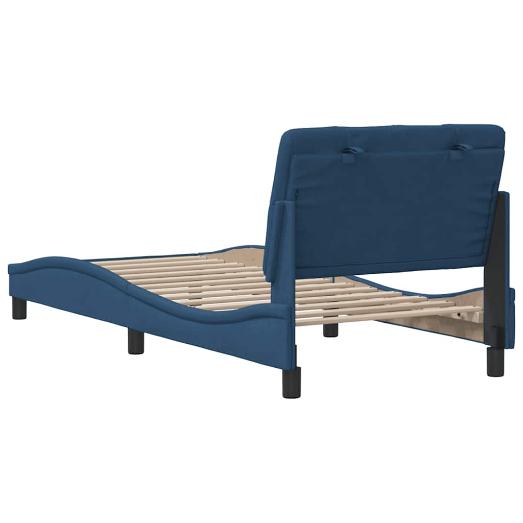 vidaXL Cadre de lit sans matelas bleu 80x200 cm tissu