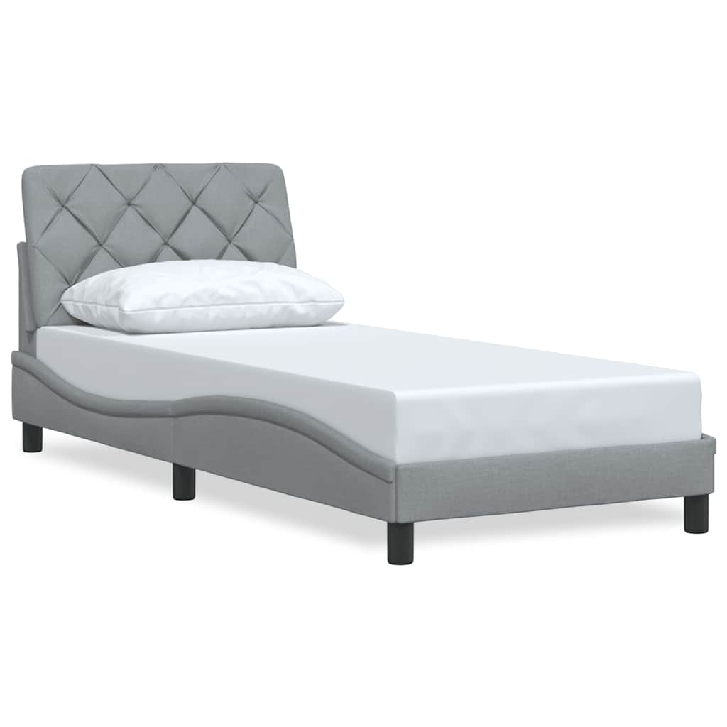 vidaXL Cadre de lit sans matelas Gris clair 90x190 cm Tissu