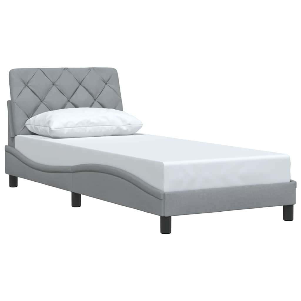vidaXL Cadre de lit sans matelas Gris clair 90x190 cm Tissu