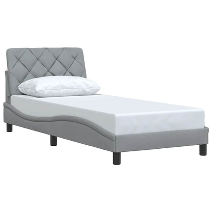 vidaXL Cadre de lit sans matelas Gris clair 90x190 cm Tissu