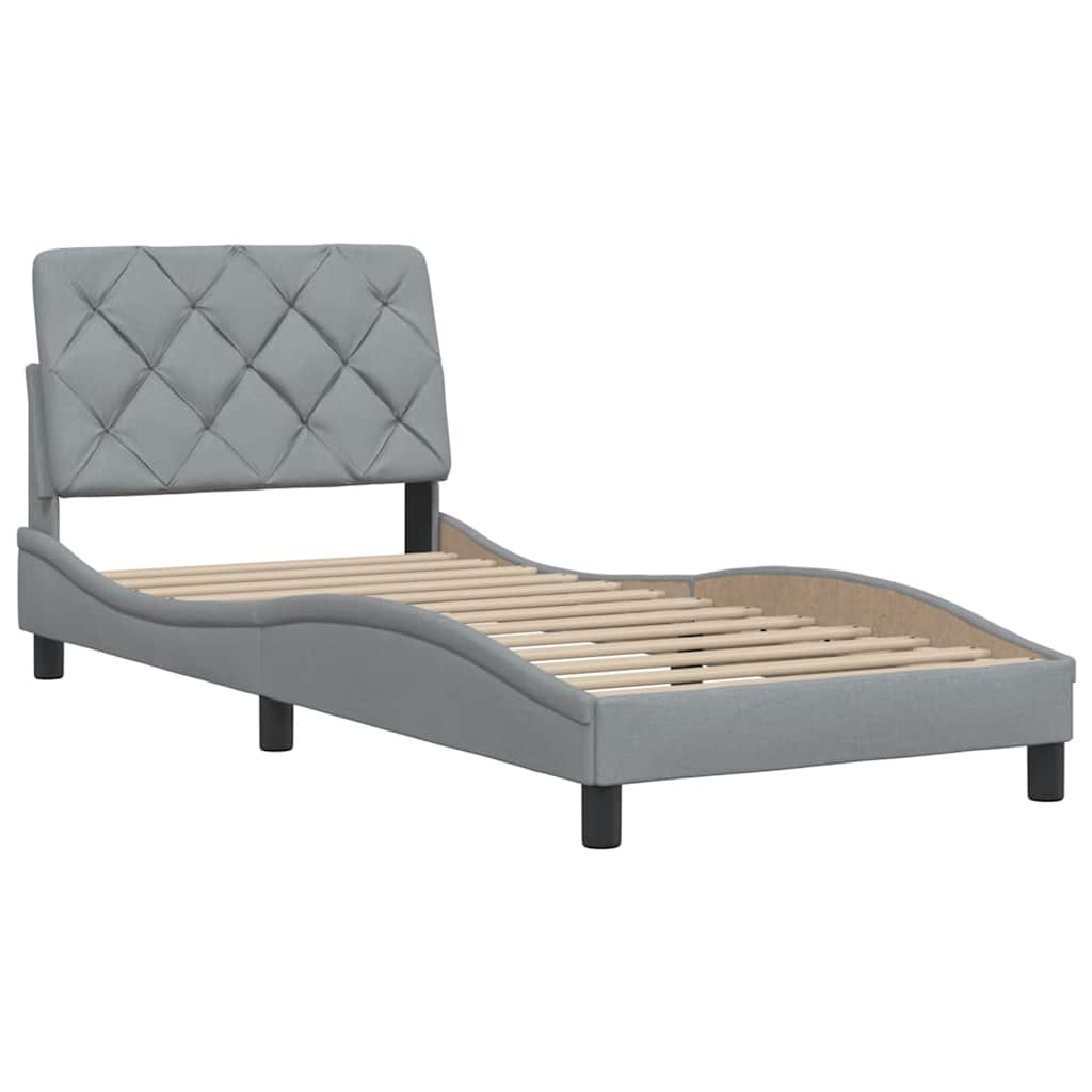 vidaXL Cadre de lit sans matelas Gris clair 90x190 cm Tissu