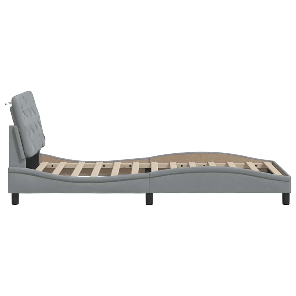 vidaXL Cadre de lit sans matelas Gris clair 90x190 cm Tissu