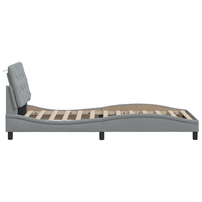 vidaXL Cadre de lit sans matelas Gris clair 90x190 cm Tissu