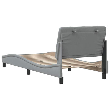 vidaXL Cadre de lit sans matelas Gris clair 90x190 cm Tissu