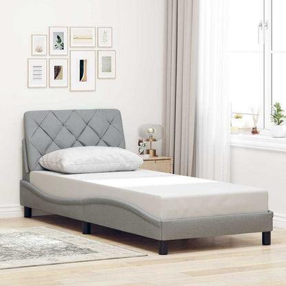 vidaXL Cadre de lit sans matelas Gris clair 90x190 cm Tissu