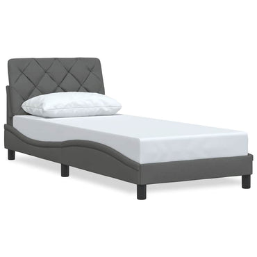 vidaXL Cadre de lit sans matelas Gris foncé 90x190 cm Tissu