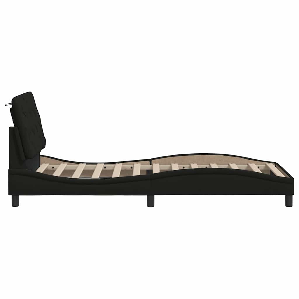vidaXL Bettgestell ohne Matratze Schwarz 90x190 cm Stoff