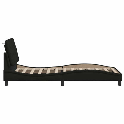 vidaXL Bettgestell ohne Matratze Schwarz 90x190 cm Stoff