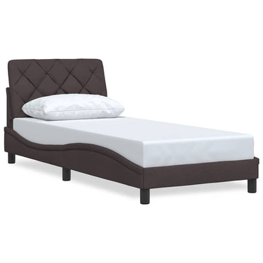 vidaXL Cadre de lit sans matelas Marron foncé 90x190 cm Tissu