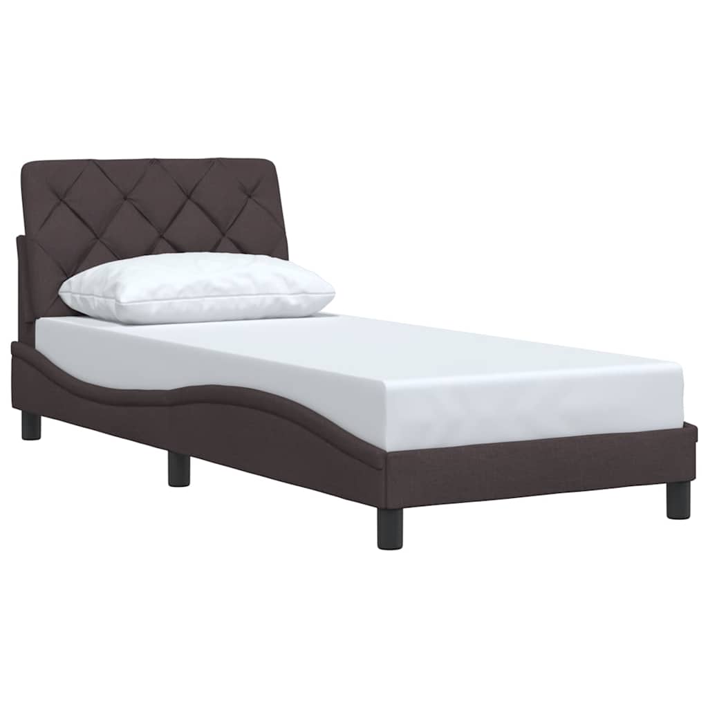 vidaXL Cadre de lit sans matelas Marron foncé 90x190 cm Tissu