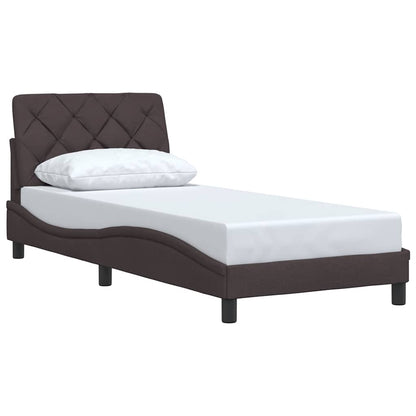 vidaXL Cadre de lit sans matelas Marron foncé 90x190 cm Tissu