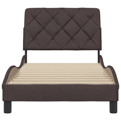 vidaXL Cadre de lit sans matelas Marron foncé 90x190 cm Tissu