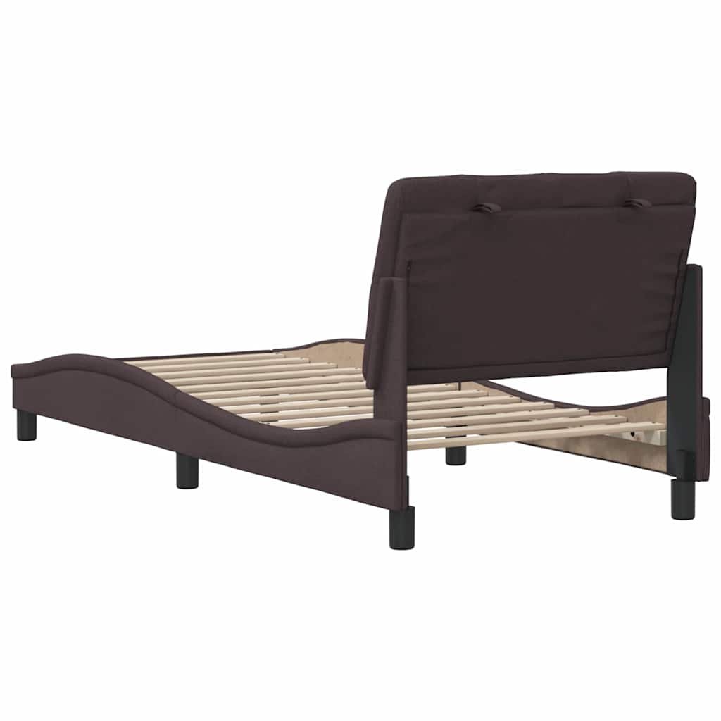 vidaXL Cadre de lit sans matelas Marron foncé 90x190 cm Tissu