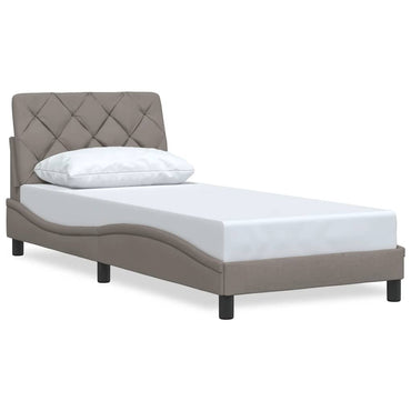 vidaXL Bettgestell ohne Matratze Taupe 90x190 cm Stoff