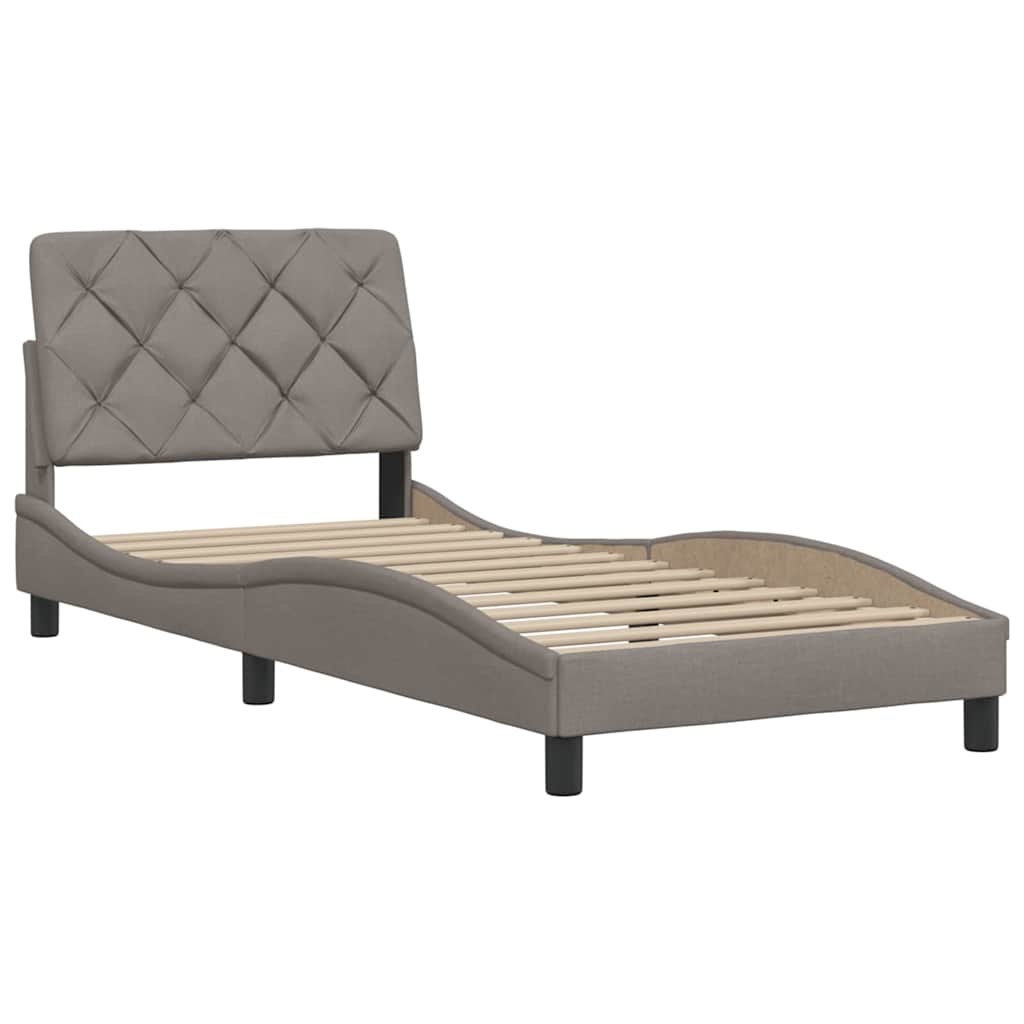 vidaXL Bettgestell ohne Matratze Taupe 90x190 cm Stoff