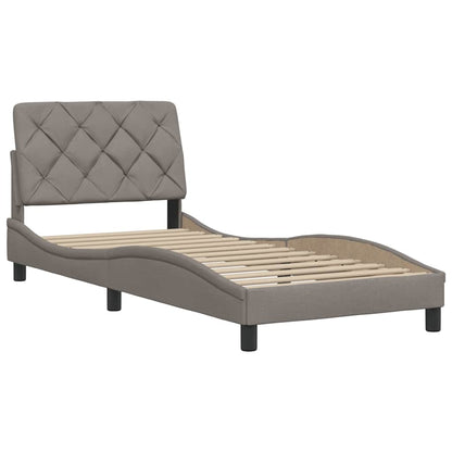 vidaXL Bettgestell ohne Matratze Taupe 90x190 cm Stoff