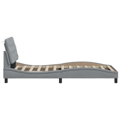 Bettgestell ohne Matratze Hellgrau 90x200 cm Stoff