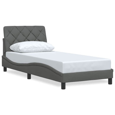 vidaXL Cadre de lit sans matelas gris foncé 90x200 cm Tissu
