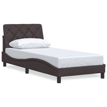 vidaXL Bettgestell ohne Matratze Dunkelbraun 90x200 cm Stoff