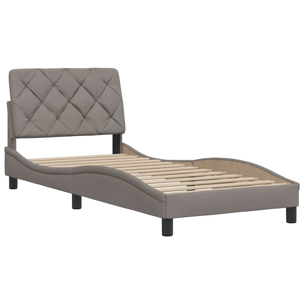 vidaXL Cadre de lit sans matelas taupe 90x200 cm tissu