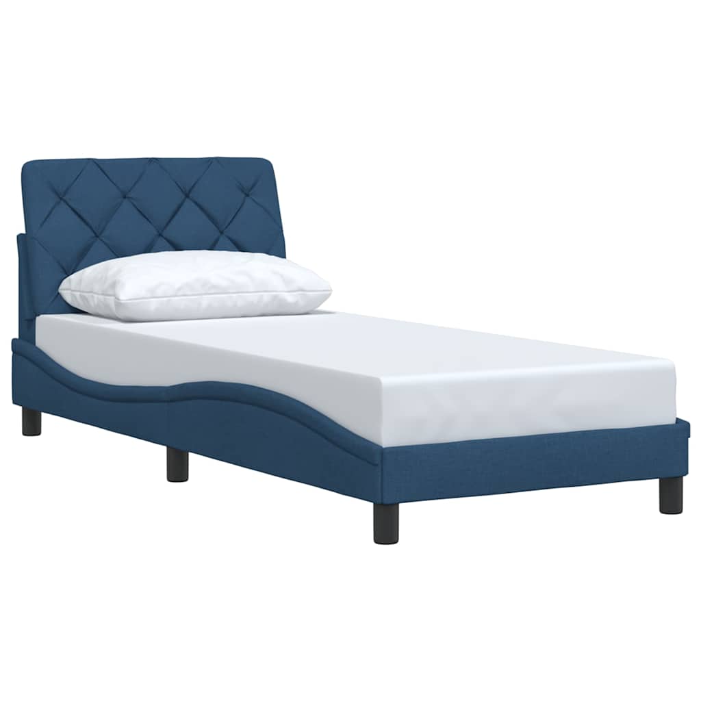 vidaXL Bettgestell ohne Matratze Blau 90x200 cm Stoff
