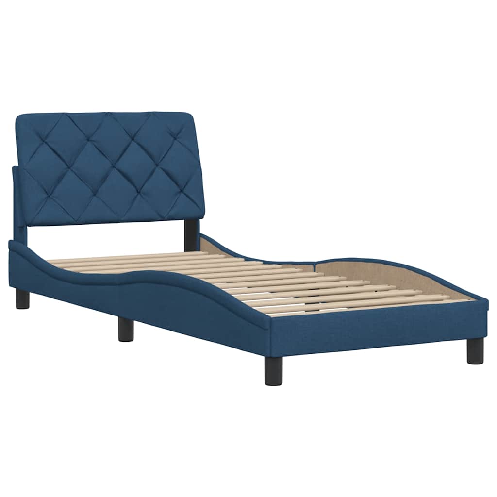 vidaXL Bettgestell ohne Matratze Blau 90x200 cm Stoff