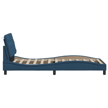 vidaXL Bettgestell ohne Matratze Blau 90x200 cm Stoff