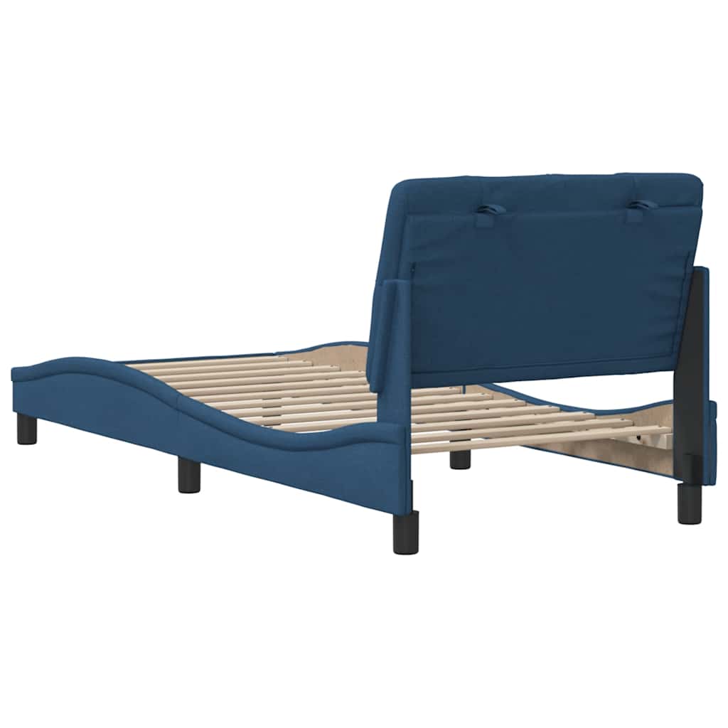 vidaXL Bettgestell ohne Matratze Blau 90x200 cm Stoff