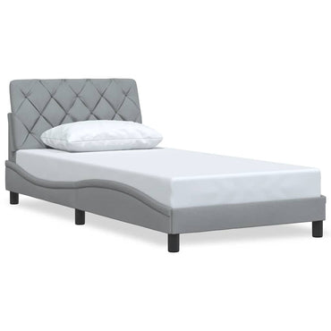 vidaXL Cadre de lit sans matelas Gris clair 100x200 cm Tissu