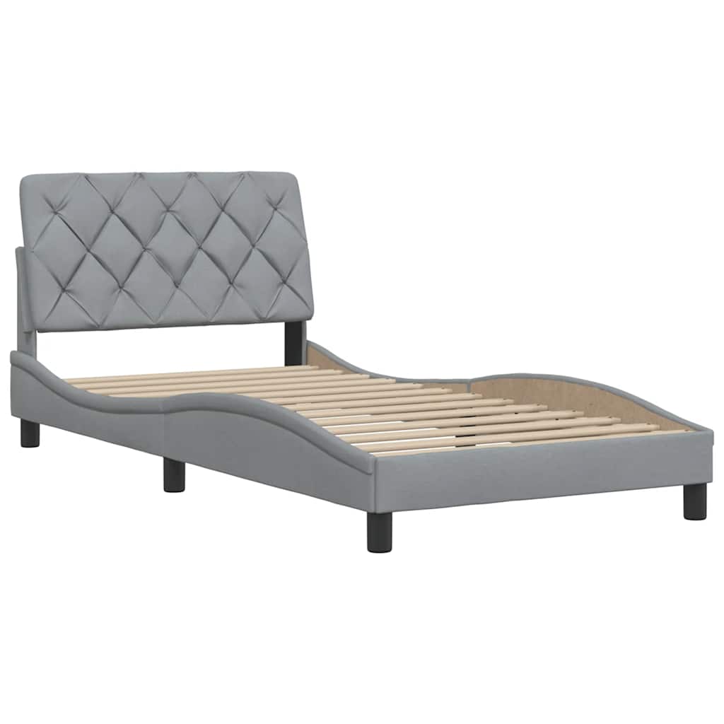 vidaXL Cadre de lit sans matelas Gris clair 100x200 cm Tissu