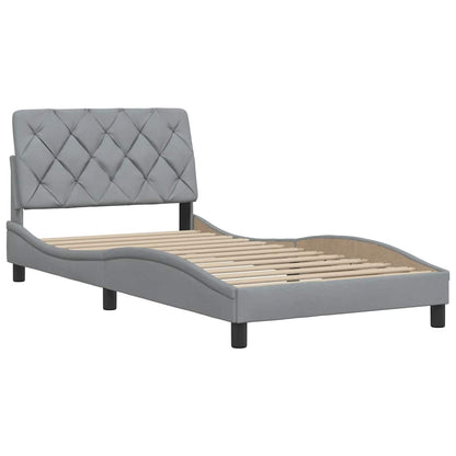 vidaXL Cadre de lit sans matelas Gris clair 100x200 cm Tissu