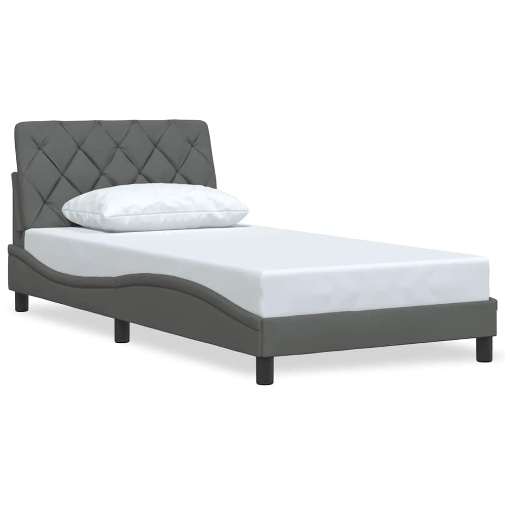vidaXL Bettgestell ohne Matratze Dunkelgrau 100x200 cm Stoff
